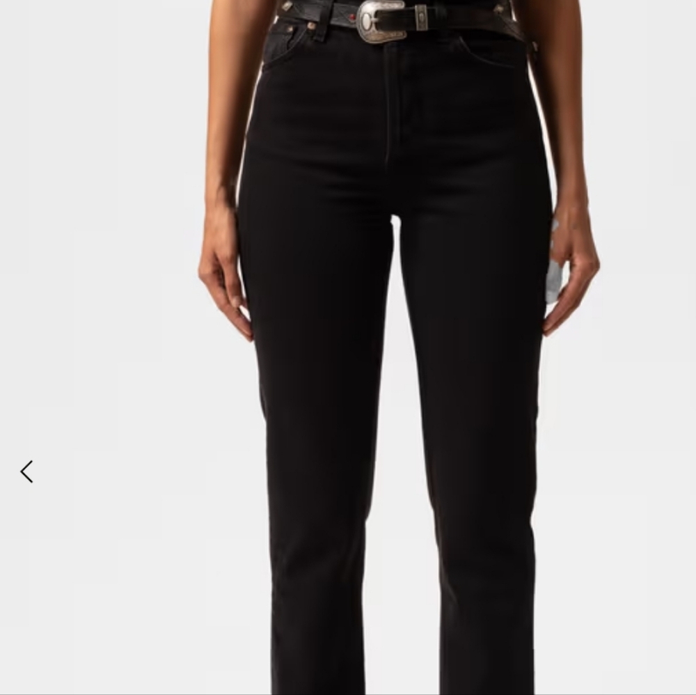 Nudie Jeans 32/30 Breezy Britt Aged Black High Waisted Jeans
